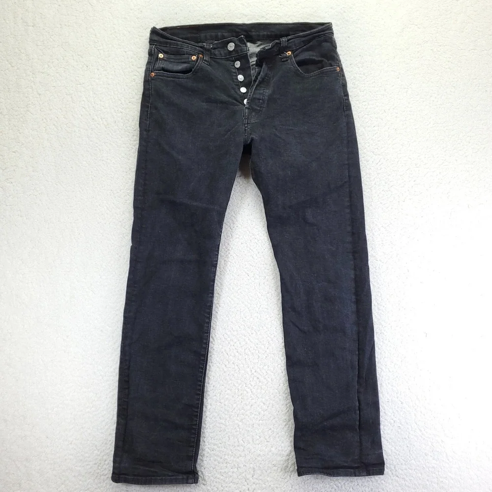 Levis 501 Original Fit Mens Black Straight Leg Button Fly Jeans 32x32 00501-0660